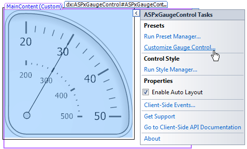 Labels-Invoke Customize Gauge tag