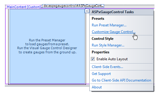 Layout -  Customize Gauge Control