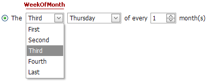 MonthlyRecurrenceWeekOfMonth