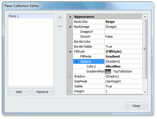 PaneAppearance