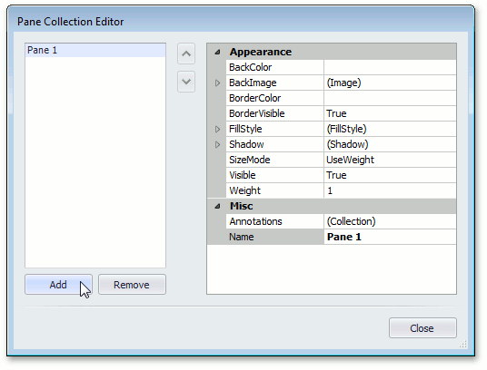 PaneCollectionEditor