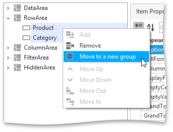 PivotGrid - Create a group using the context menu