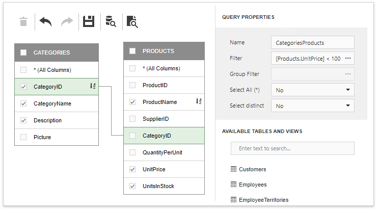 json query builder online