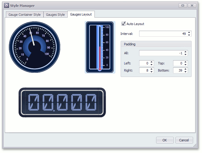 Style Manager - Gauges Layout