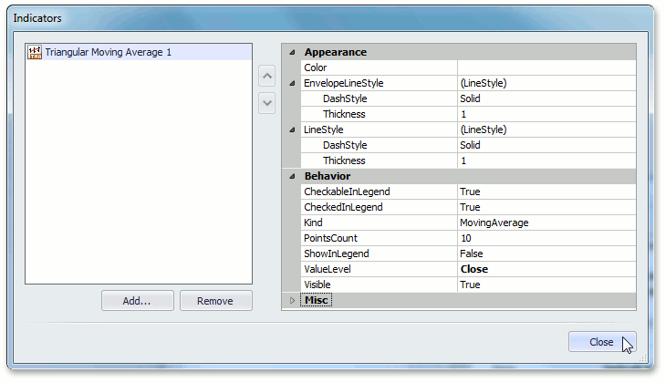 TriangularMovingAverageOptions 