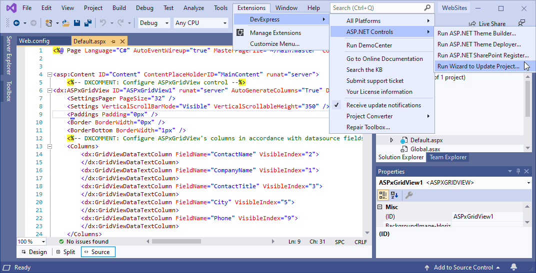 Web Forms_GettingStarted_AddingToProject