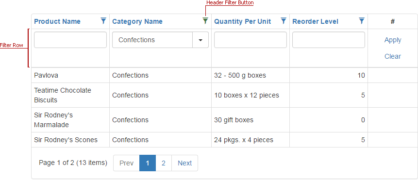 BootstrapGrid_Filtering