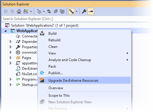 Project Upgrader Context Menu Item