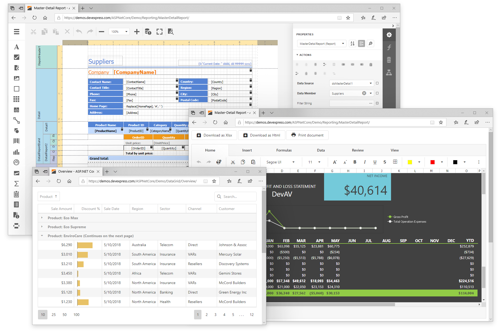 devexpress asp net