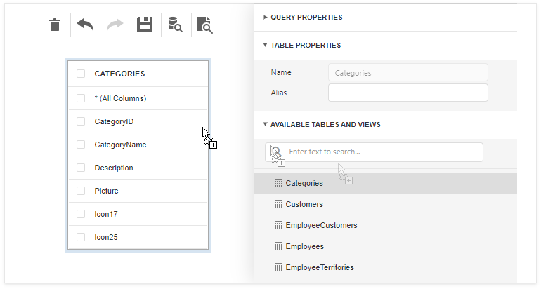 Query Builder Add Table