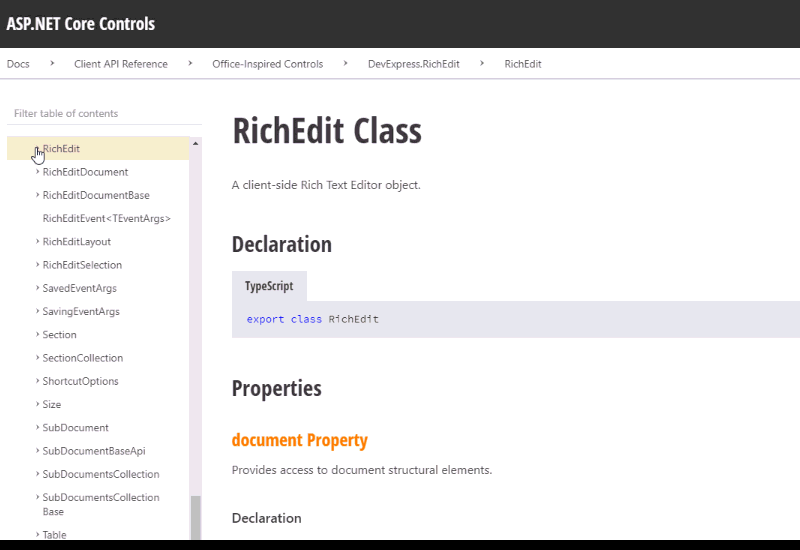RichEdit - Client API