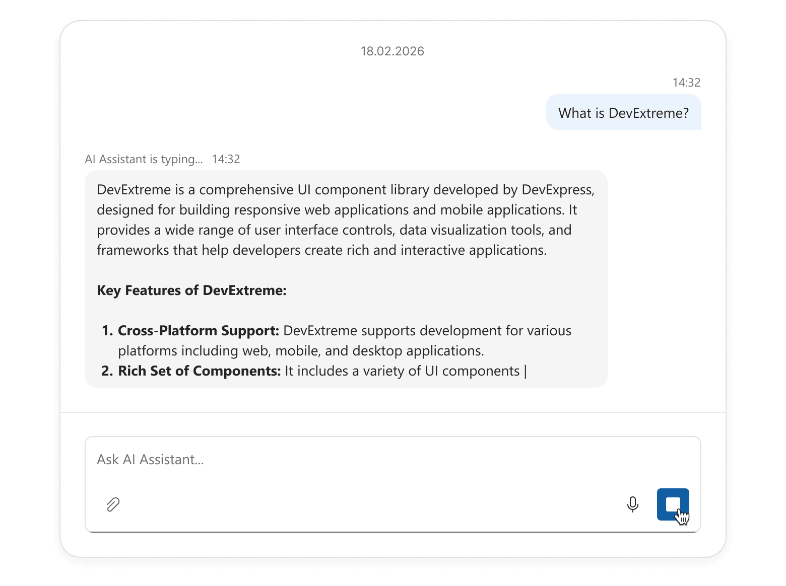 DevExtreme Chat - Message Streaming