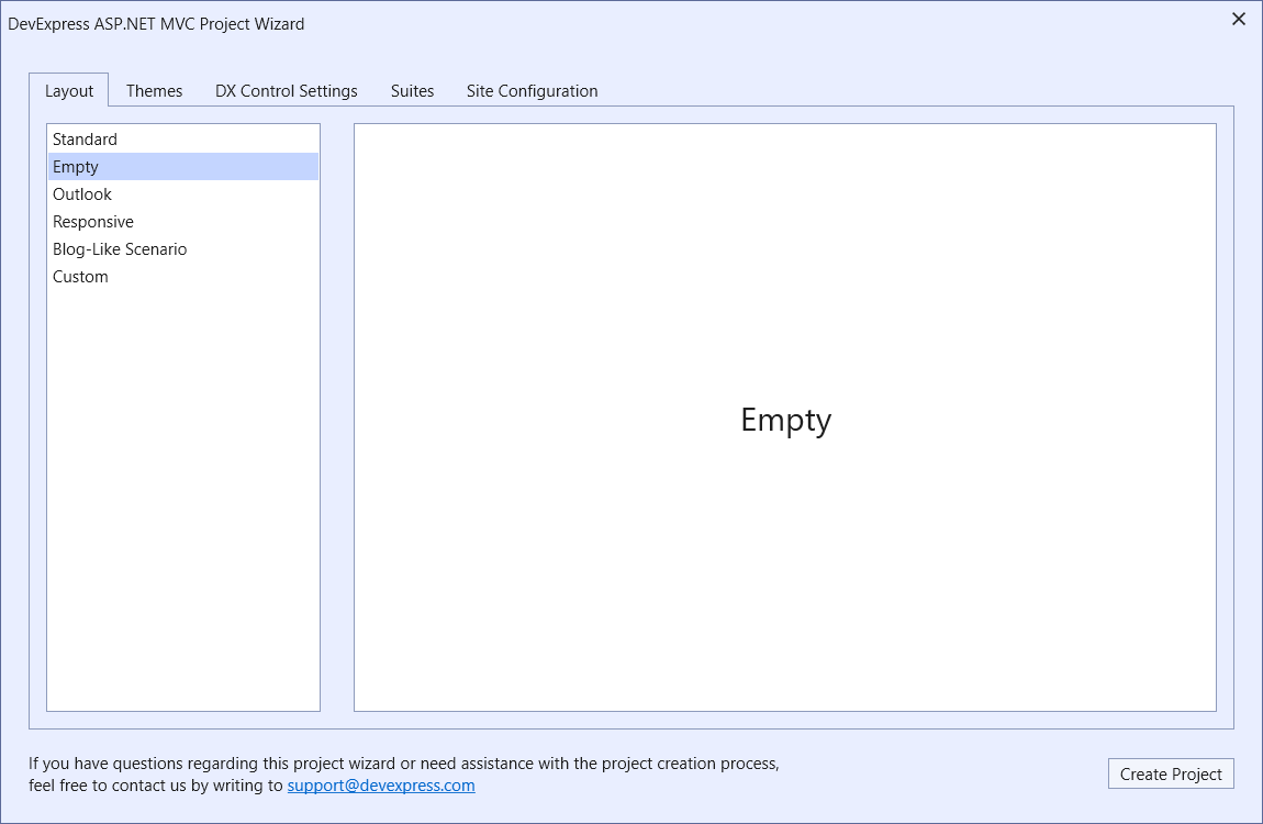 An empty ASP.NET web application