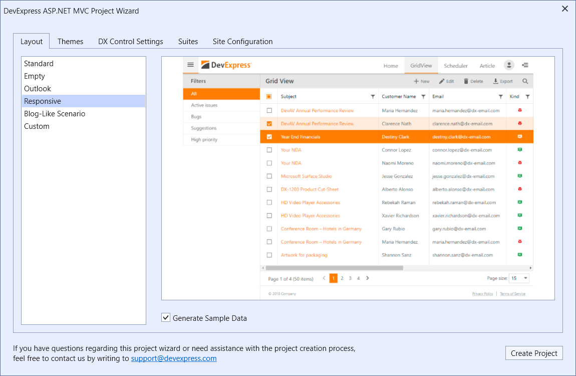 An ASP.NET web application with responsive design