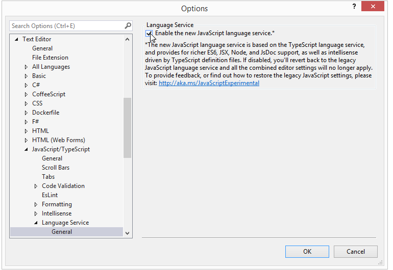 ASP.NET - TypeScript - VS2017Settings