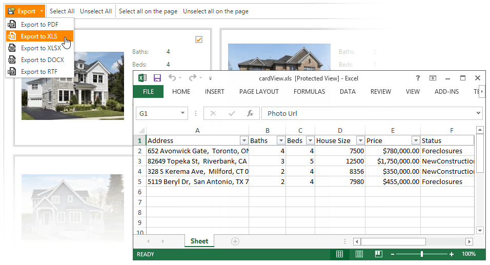 ASPxCardView-Exporting