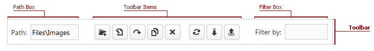 ASPxFileManager - Toolbar