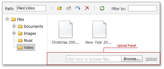 ASPxFileManager - Upload Panel