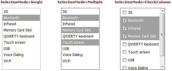 ASPxListBox-Multiple Selection