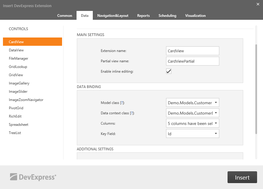 MVC_CardView_CF_Binding_EF_WizardSettings