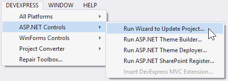 MVC_Integration_RunWizardToUpdateProject