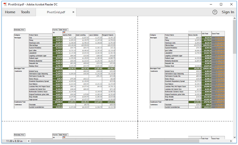 devexpress grid export pdf