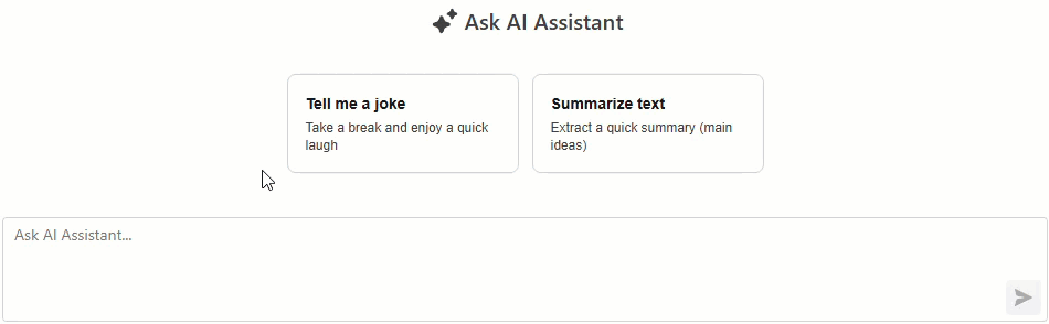 Send Prompt Suggestion to Chat