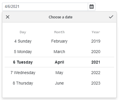 DateEdit ScrollPicker