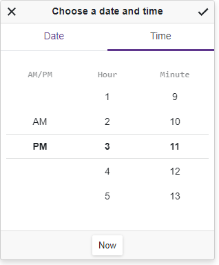 Date Edit - Time Section