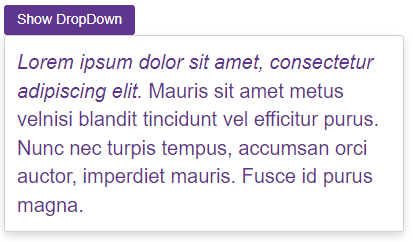 Blazor DropDown - Body Text Template