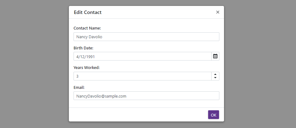 Blazor Popup Templates