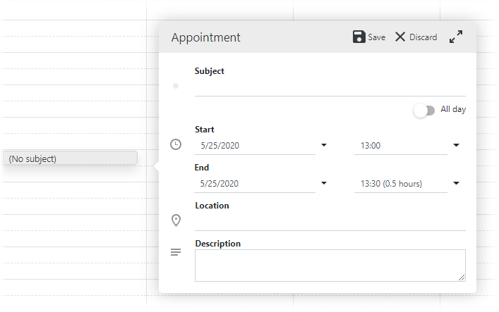 appointment form create compact