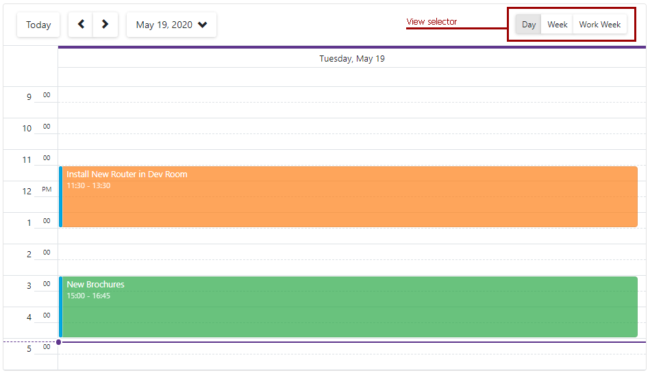 Get Started with Scheduler - Day view