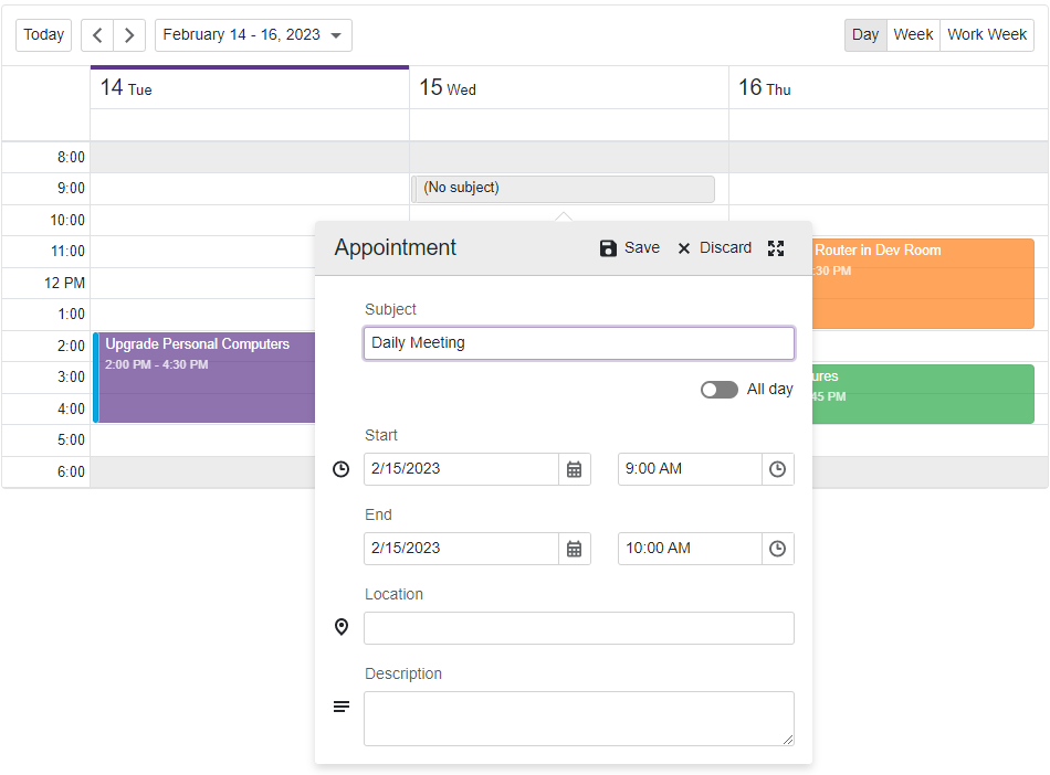 Get Started with Scheduler - A new appointment