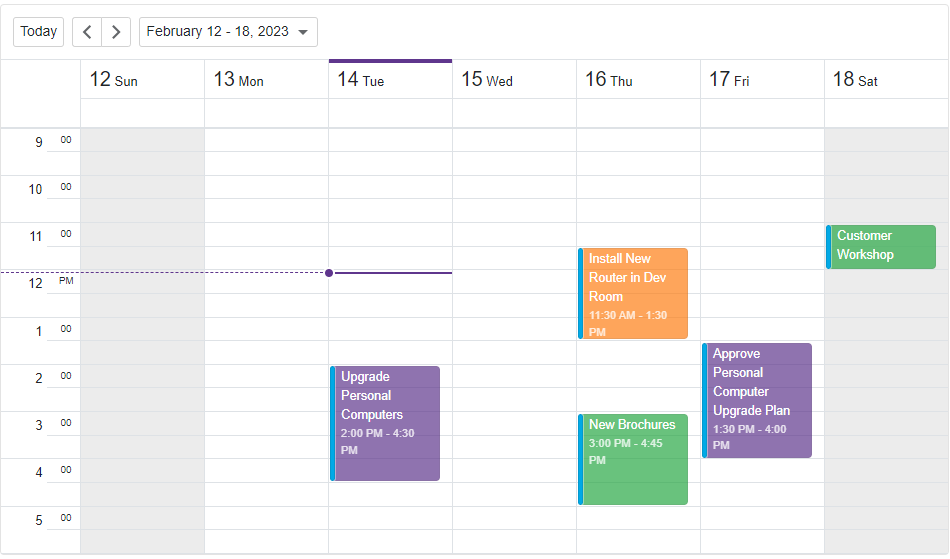 Get Started with Scheduler - Week view