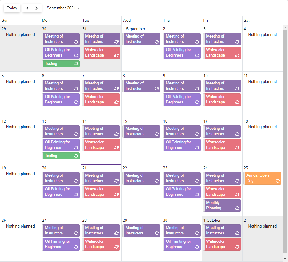 Scheduler Time Cell Template in Month View