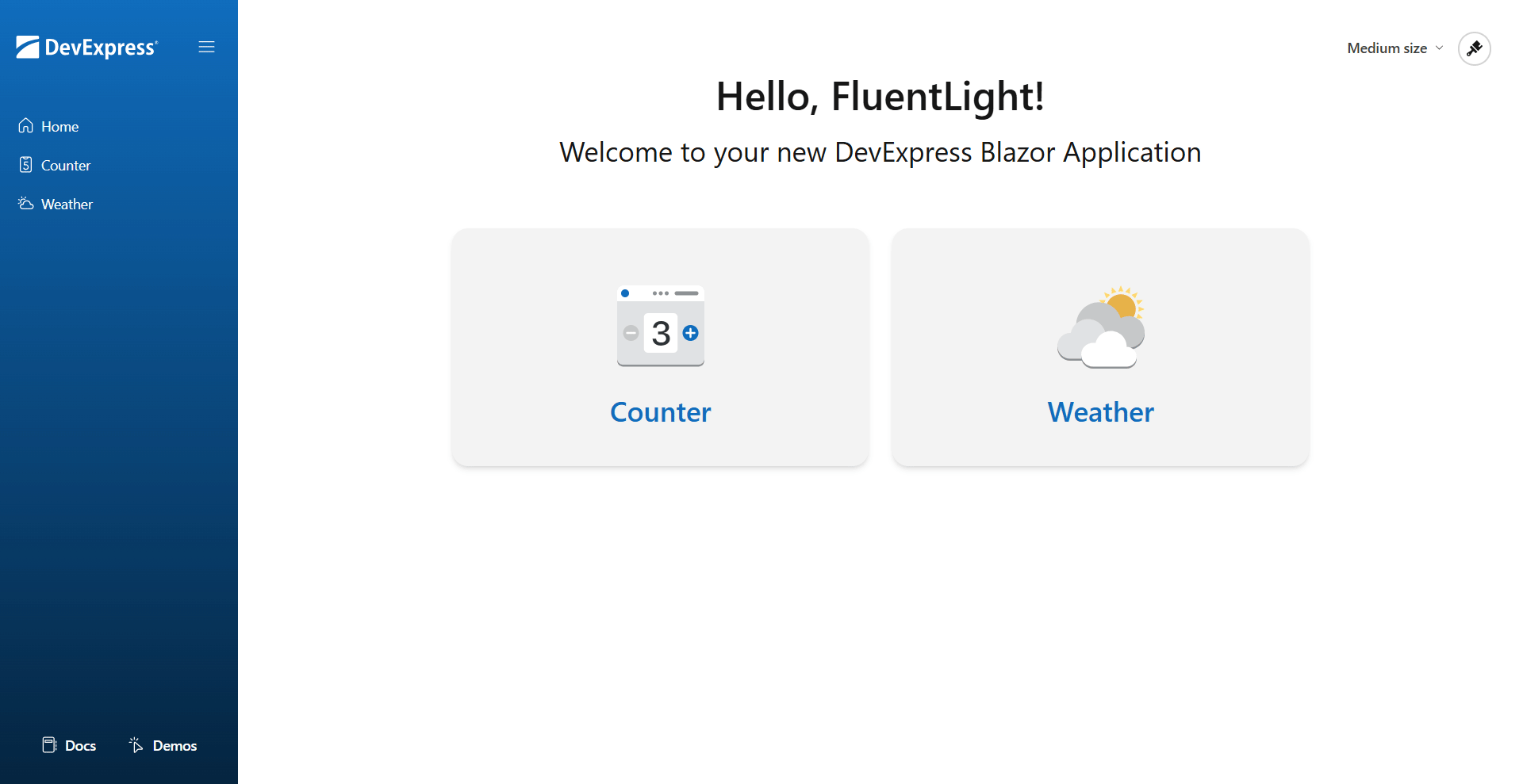 Blazor - Size Mode Switcher