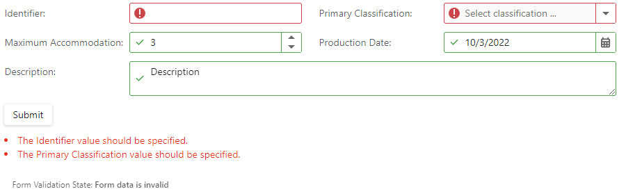 Validate Input in Form Layout