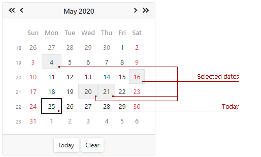 Calendar Multiple Select