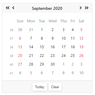 Calendar Visible Date