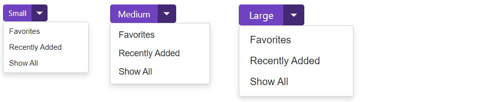 DxSplitButton - Size Modes