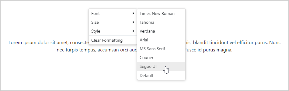 Blazor Navigation Landing Context Menu