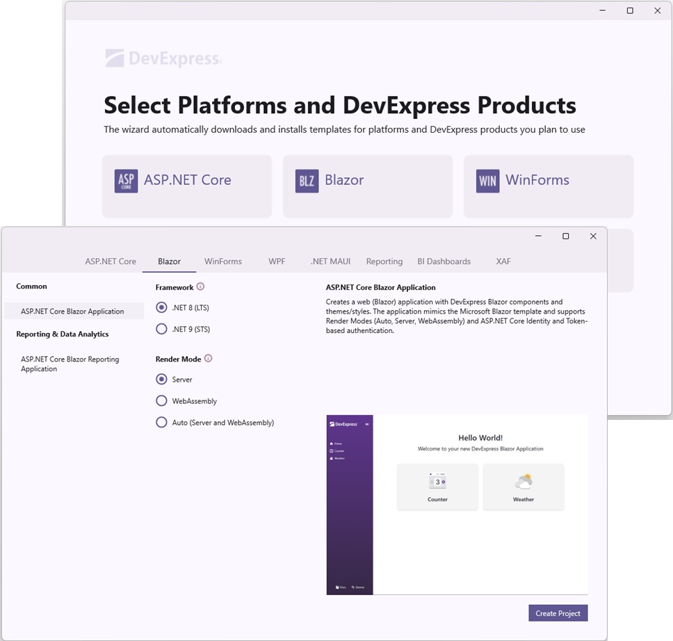 DevExpress Template Kit - Project Templates