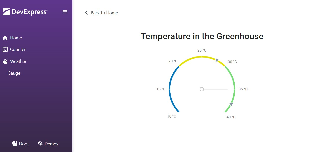 JavaScript-based Circular Gauge in a Blazor Application