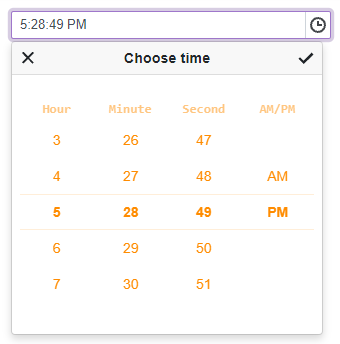 CSS Class for DropDown Body in Time Edit
