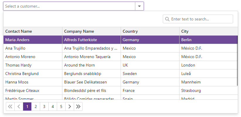 Blazor DropDownBox