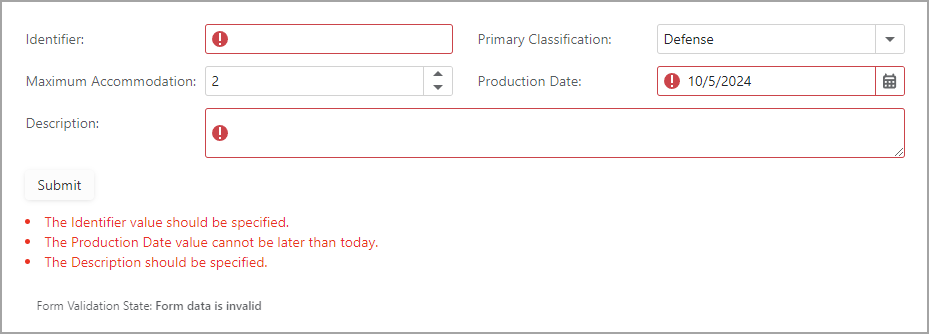 Form Layout Validation