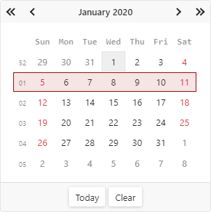 Calendar - Week Number Rule