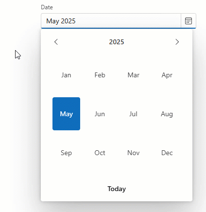 Date Edit - Month Selection