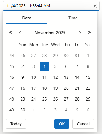 DateEdit with OK and Cancel buttons